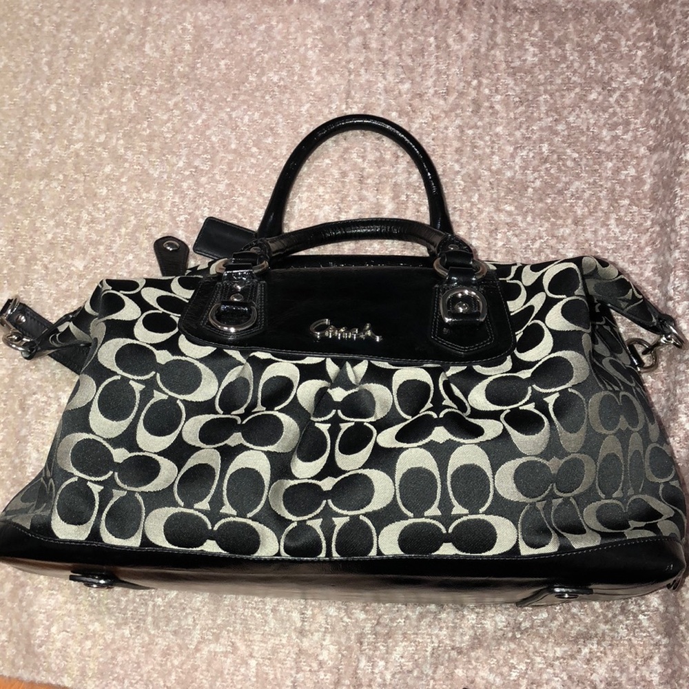 Authentic Black & Gray Coach handbag